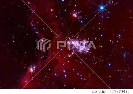 Red galaxy, beautiful space. Elements of this image furnished by NASA Red galaxy, beautiful space. Elements of this image furnished by NASA 137579453