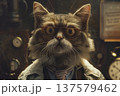 Cat doctor in a robe. Generative AI 137579462
