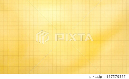 黄色のノート方眼紙 シンプルなパステル背景素材 137579555