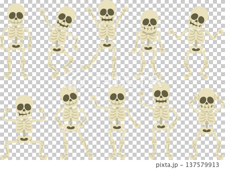 Comical skeleton character pose set 137579913