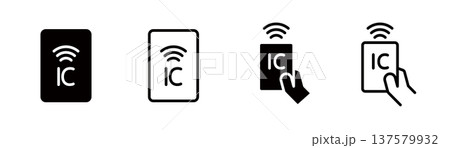 ICカード、キャッシュレスのアイコン 137579932