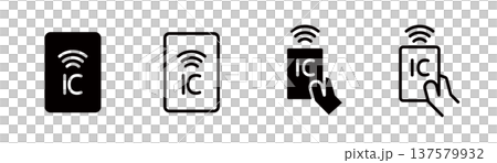 ICカード、キャッシュレスのアイコン 137579932