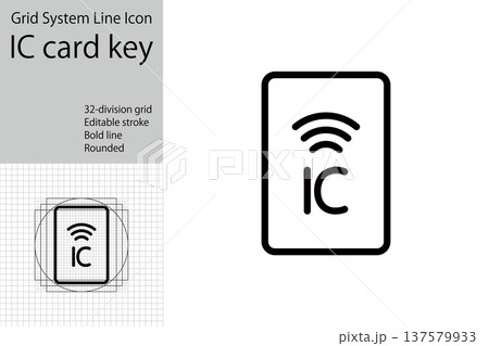 ICカード、キャッシュレスのアイコン ICカード、キャッシュレスのアイコン 137579933