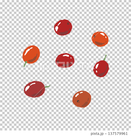 咖啡櫻桃（紅色水果）插圖 137579961