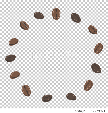 Round frame of roasted coffee beans Round frame of roasted coffee beans 137579971