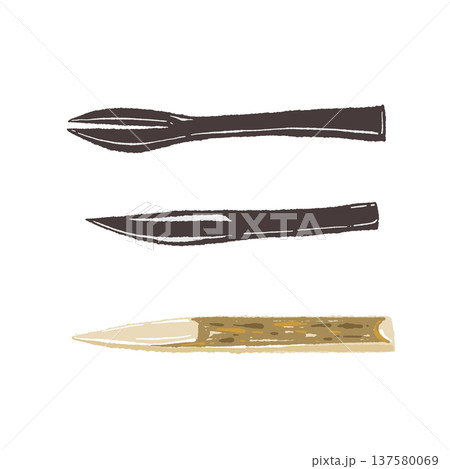 和菓子用の菓子切り（黒文字・楊枝）セット 137580069