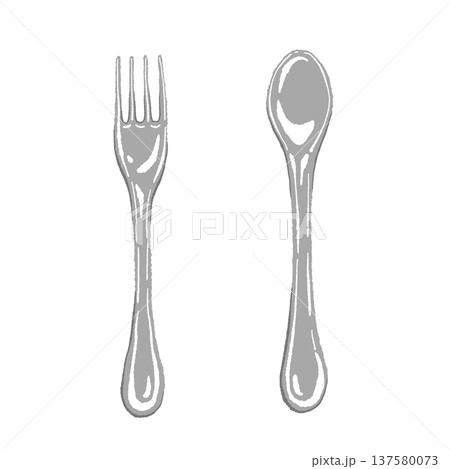 フォークとスプーンのカトラリーセット 137580073