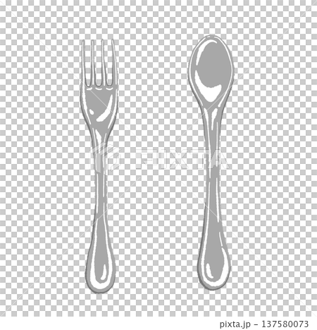 フォークとスプーンのカトラリーセット 137580073