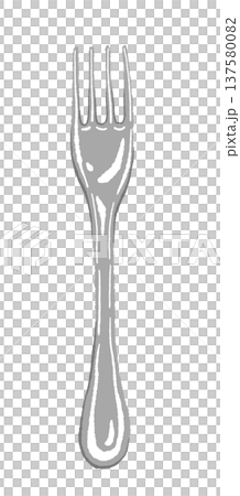 銀餐叉的插圖 137580082