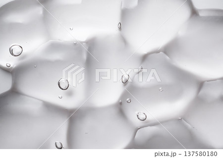 Transparent cosmetic gel with air bubbles creating an abstract pattern Transparent cosmetic gel with air bubbles creating an abstract pattern 137580180