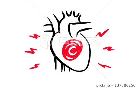 Human heart sketch Human heart sketch 137580256