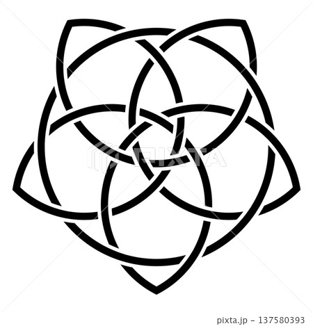 Tatoo Celtic knot circular pattern with interwoven symmetrical lines Tatoo Celtic knot circular pattern with interwoven symmetrical lines 137580393