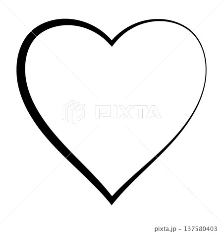 Minimalist Heart Outline Vector Icon Symbol Monoline Stroke Love Shape Minimalist Heart Outline Vector Icon Symbol Monoline Stroke Love Shape 137580403