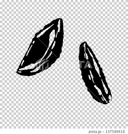 フライドポテト（じゃがいも）のモノクロシルエット 137580418