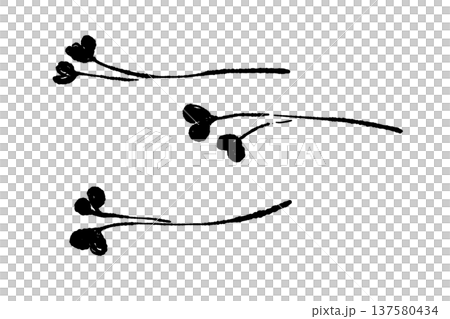 Monochrome silhouette of radish sprouts Monochrome silhouette of radish sprouts 137580434