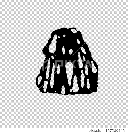 Monochrome silhouette of wasabi paste 137580443