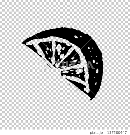 Monochrome silhouette of sudachi wedges (different angle) 137580447