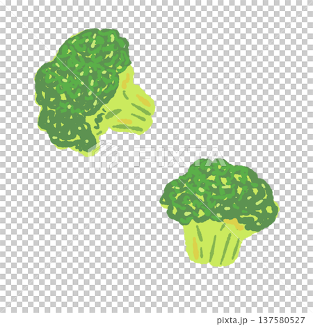 Illustration of boiled broccoli (a side dish for steak) 137580527