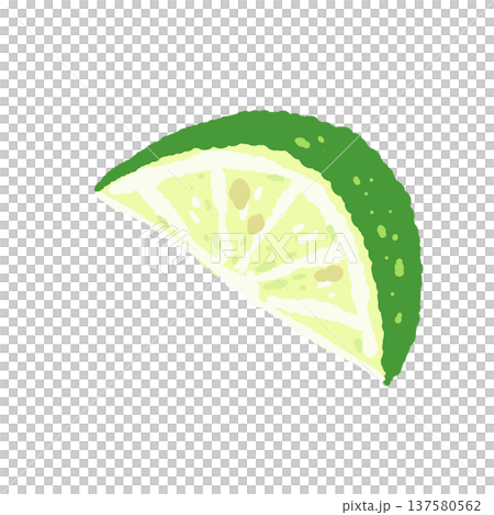 すだちのくし切り(別角度)のイラスト すだちのくし切り(別角度)のイラスト 137580562