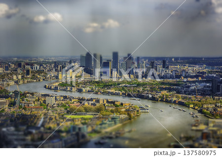 Aerial view of London over the river Thames, England, UK Aerial view of London over the river Thames, England, UK 137580975