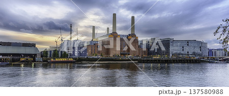 Battersea Power Station, iconic building and landmark in London, UK Battersea Power Station, iconic building and landmark in London, UK 137580988