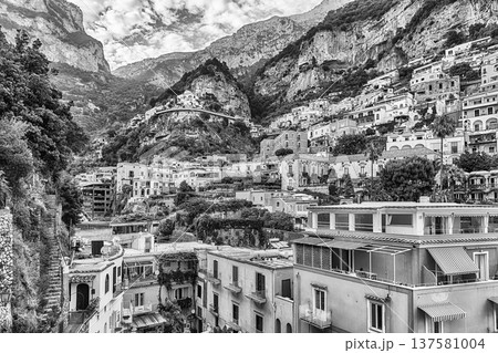 Coastal beauty and charming cliffside villages in Positano, Italy Coastal beauty and charming cliffside villages in Positano, Italy 137581004