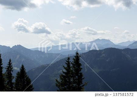 Bodenschneid mountain tour in springtime, Bavaria, Germany 137581572