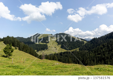 Bodenschneid mountain tour in springtime, Brecherspitze, Bavaria, Germany 137581576