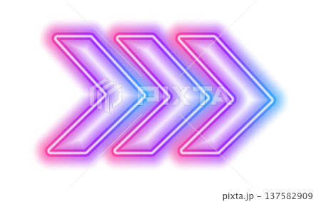 Glowing neon arrow up on dark background. Modern futuristic vector icon for digital direction and technology visuals. 137582909