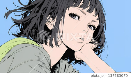 嫉妬の表情を浮かべる若い女性