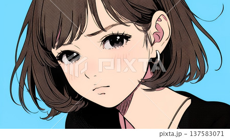 嫉妬の表情を浮かべる若い女性 137583071