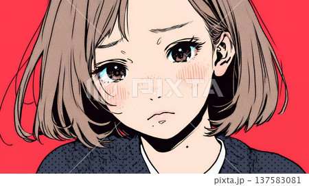 嫉妬の表情を浮かべる若い女性