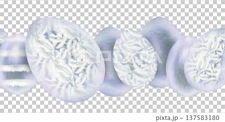 Easter seamless border with a snow silver egg ornament. Vintage, decorative, festive watercolor pattern holiday designs, greeting cards, wrapping paper, invitations, packaging, and spring decor Easter seamless border with a snow silver egg ornament. Vintage, decorative, festive watercolor pattern holiday designs, greeting cards, wrapping paper, invitations, packaging, and spring decor 137583180