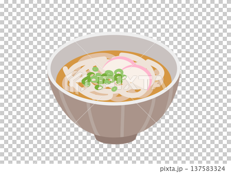 Udon noodles with kamaboko and green onions Udon noodles with kamaboko and green onions 137583324