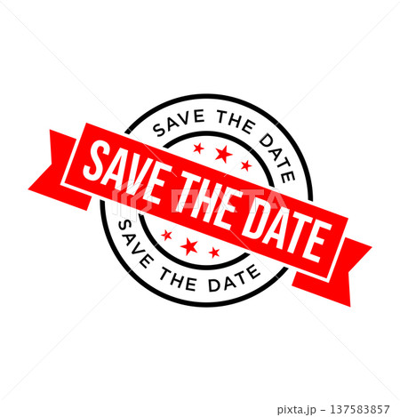 Save the Date Letter Rubber Stamp Vector Template Save the Date Letter Rubber Stamp Vector Template 137583857