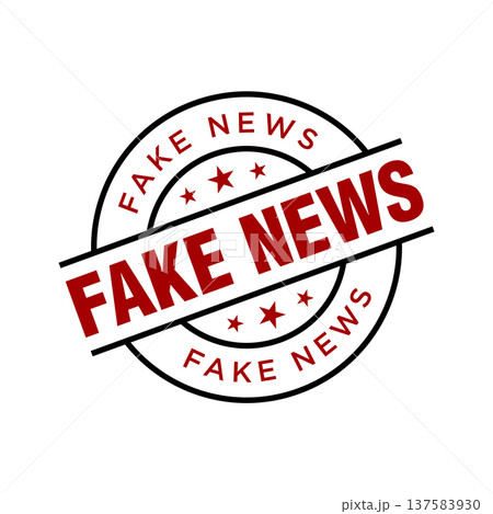 Fake News Rubber Stamp Vector Template 137583930