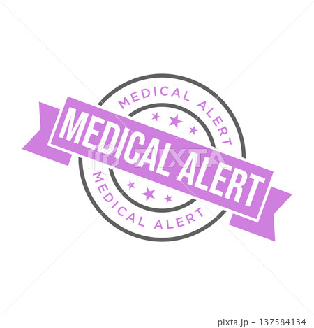 Medical Alert Rubber Stamp Vector Template 137584134