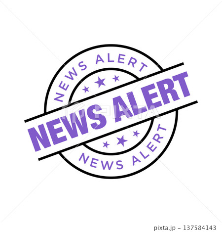 News Alert Rubber Stamp Vector Template 137584143