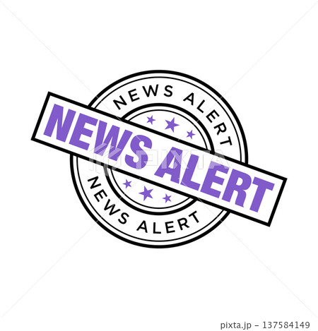 News Alert Rubber Stamp Vector Template 137584149