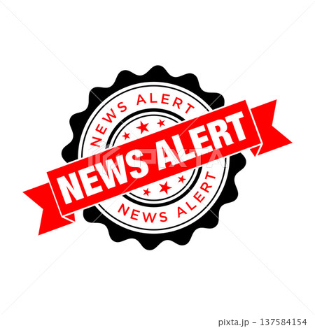 News Alert Rubber Stamp Vector Template 137584154