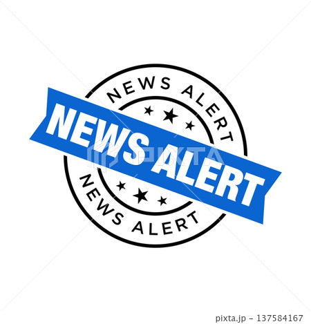 News Alert Rubber Stamp Vector Template 137584167
