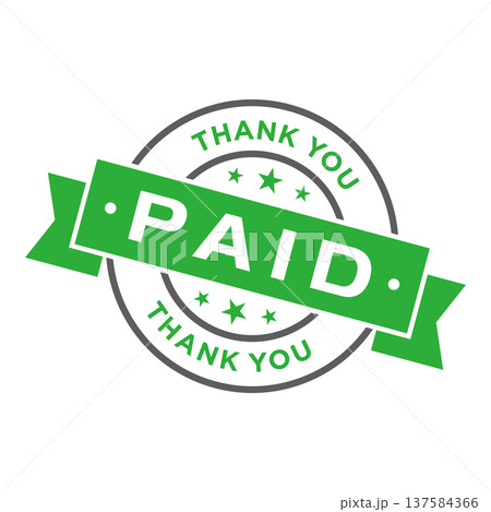Paid Letter Rubber Stamp Vector Template 137584366