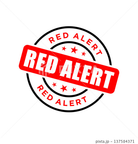 Red Alert Letter Rubber Stamp Vector Template 137584371