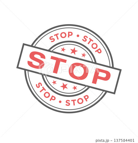 Stop Letter Rubber Stamp Vector Template 137584401