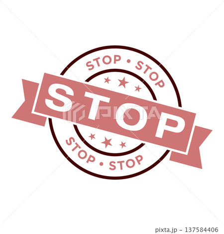 Stop Letter Rubber Stamp Vector Template 137584406