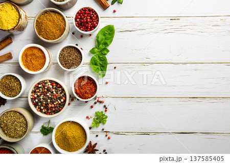 Herbs and spices in bowels 137585405