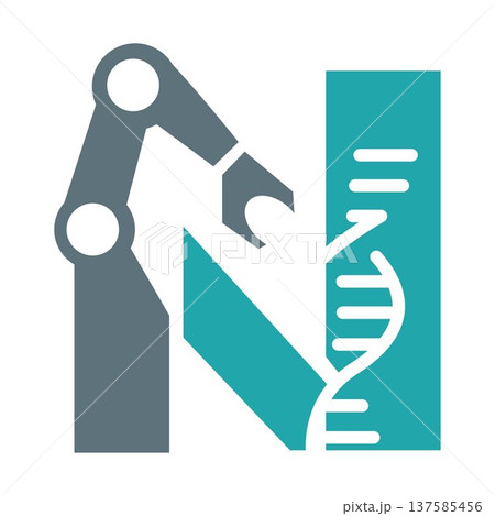Letter N logo robotic DNA 137585456