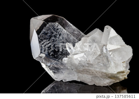 Macro mineral stone rhinestone on a black background Macro mineral stone rhinestone on a black background 137585611
