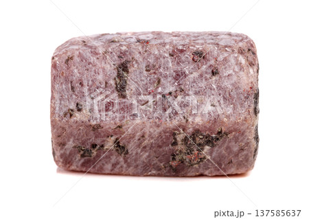Macro mineral stone Ruby in the breed a white background Macro mineral stone Ruby in the breed a white background 137585637