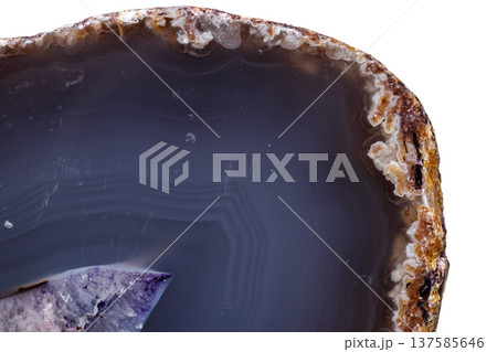 Macro mineral stone Agate breed a white background 137585646